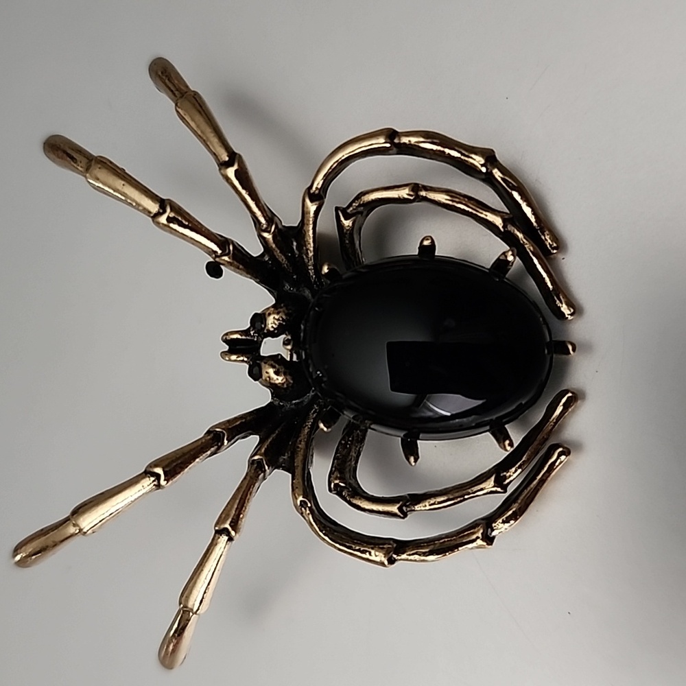 SPIDER Brooch  Simulated ONYX